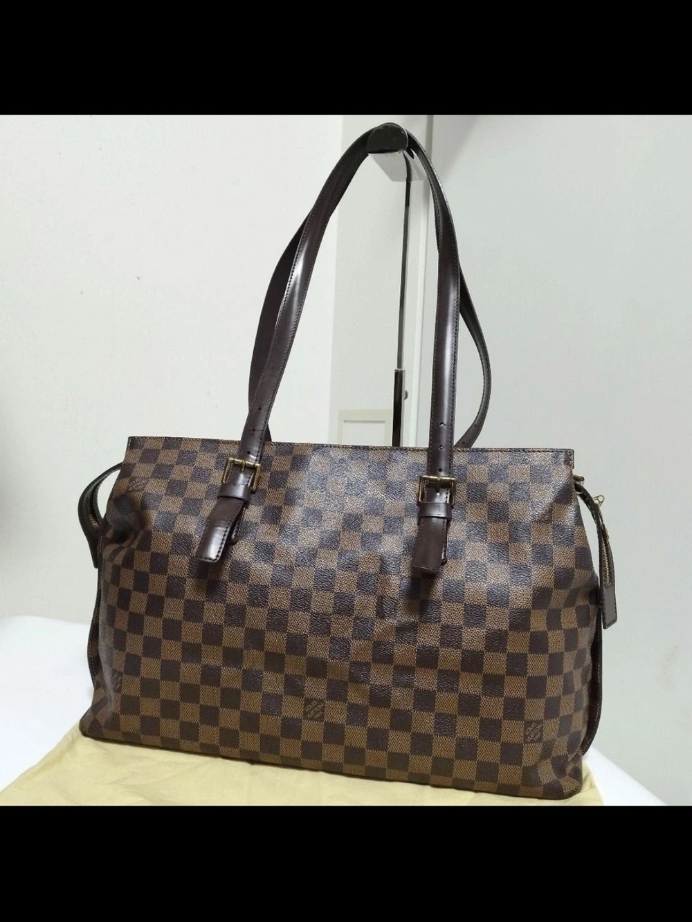 Louis Vuitton Brown Checkered Shoulder Tote